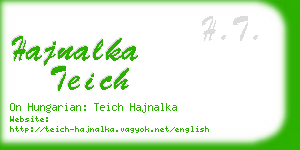 hajnalka teich business card